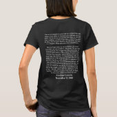 Gettysburg Adres Abraham Lincoln nov. 19, 1863 T-shirt (Achterkant)