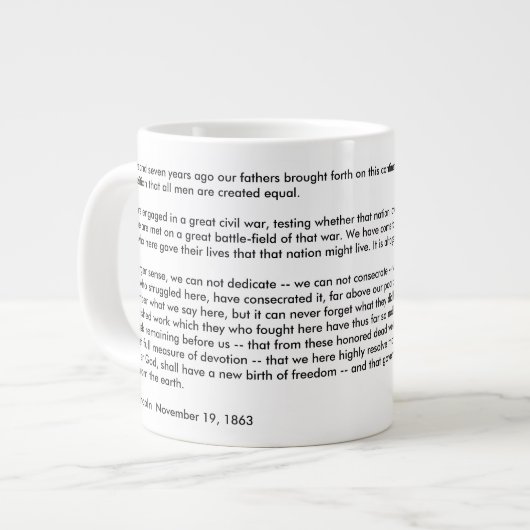 Gettysburg Adres Jumbo Mok (Links)