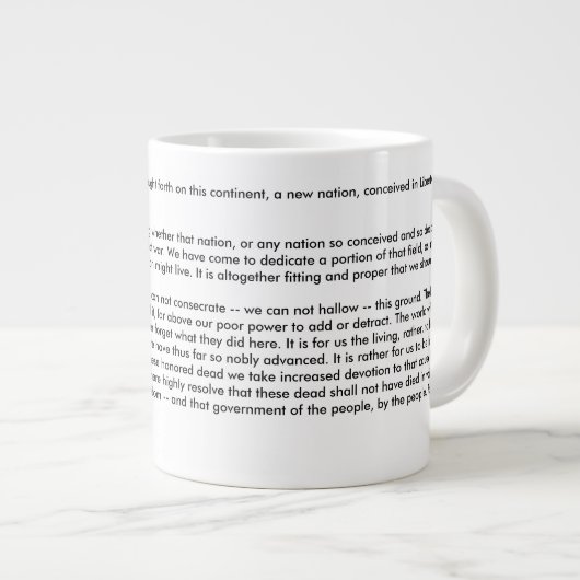 Gettysburg Adres Jumbo Mok (Voorkant rechts)