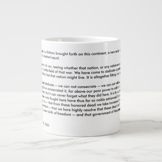 Gettysburg Adres Jumbo Mok (Voorkant)