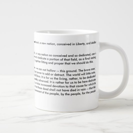 Gettysburg Adres Jumbo Mok (Rechts)