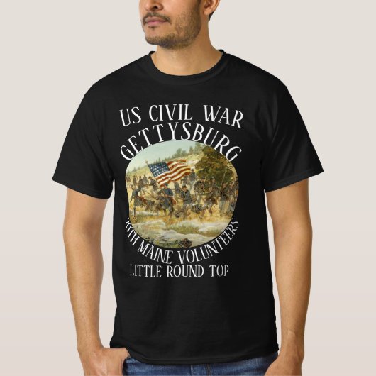 GETTYSBURG - AMERIKAANSE BURGEROORLOG 20TH MAINE V T-SHIRT (Voorkant)