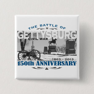 Gettysburg Battle 150 Jubileum Vierkante Button 5,1 Cm