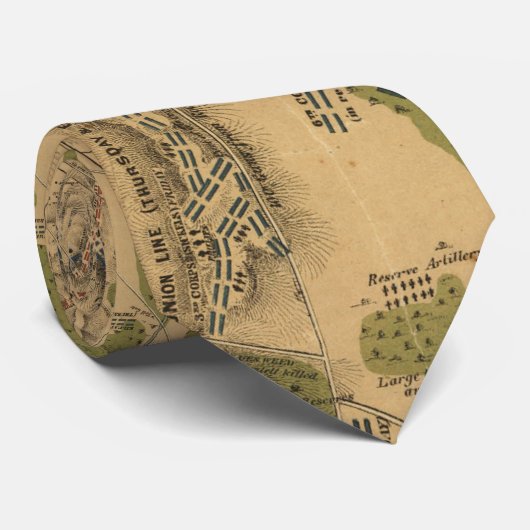 Gettysburg Battle Kaart Stropdas (Opgerold)