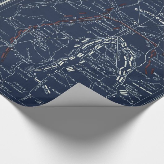 Gettysburg Battlefield Civil War Map (1863) Cadeaupapier (Hoek)