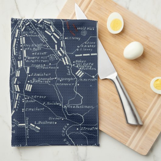 Gettysburg Battlefield Civil War Map (1863) Theedoek (Quarter Fold)