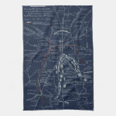 Gettysburg Battlefield Civil War Map (1863) Theedoek (Verticaal)