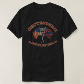  Gettysburg Battlefield en Flags Afbeelding T-shirt (Design voorkant)