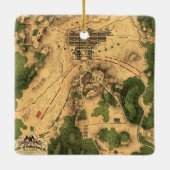 Gettysburg gevechtskaart, kerstmis Keramisch Ornament (Achterkant)