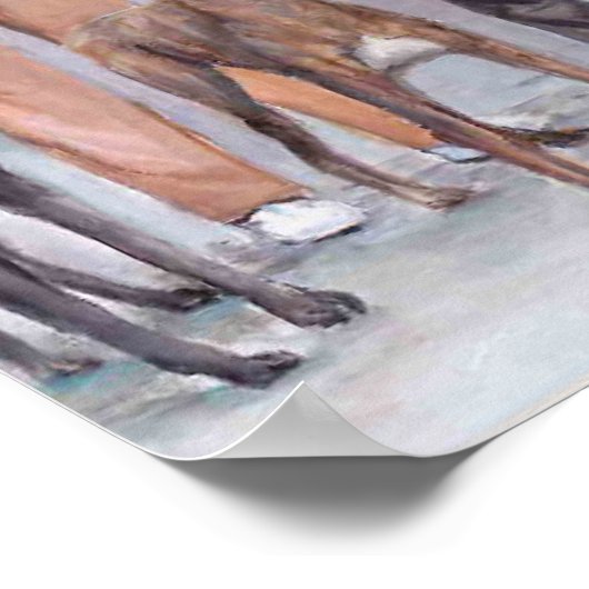 Gettysburg Kerstmis II Greyhound Dog Art Print (Hoek)