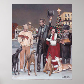 Gettysburg Kerstmis II Greyhound Dog Art Print
