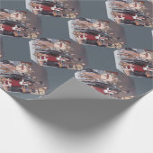 Gettysburg Kerstmis II Greyhound Dog Art Wrapping Cadeaupapier (Hoek)