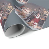 Gettysburg Kerstmis II Greyhound Dog Art Wrapping Cadeaupapier (Rol Hoek)