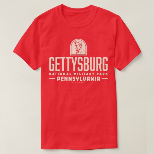 Gettysburg Nationaal Militair Park Tan T-shirt (Design voorkant)