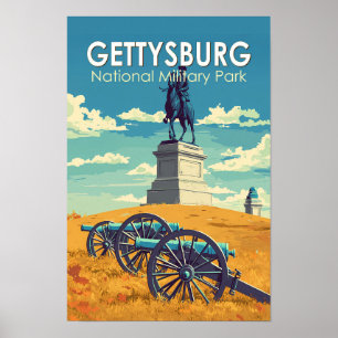 Gettysburg National Military Park Reis Kunst Retro Poster