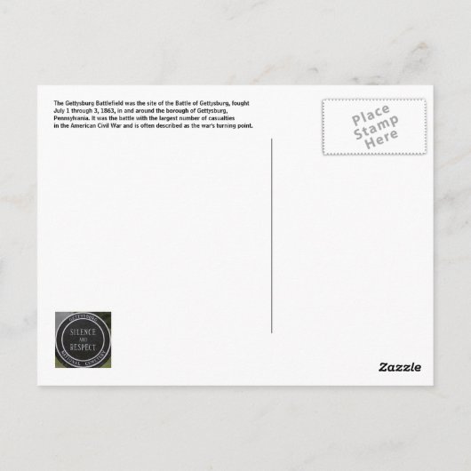 Gettysburg, PA Briefkaart (Achterkant)