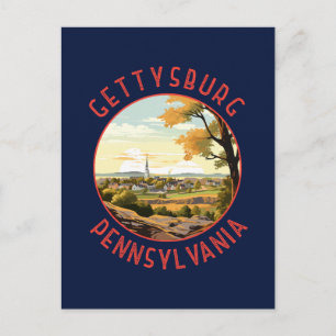 Gettysburg Pennsylvania Retro Verdrietige Cirkel Briefkaart