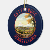 Gettysburg Pennsylvania Retro Verdrietige Cirkel Keramisch Ornament (Links)