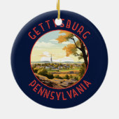 Gettysburg Pennsylvania Retro Verdrietige Cirkel Keramisch Ornament (Achterkant)