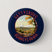Gettysburg Pennsylvania Retro Verdrietige Cirkel Ronde Button 5,7 Cm (Voorkant)