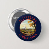 Gettysburg Pennsylvania Retro Verdrietige Cirkel Ronde Button 5,7 Cm (Voorkant /achterkant)