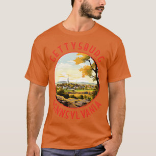Gettysburg Pennsylvania Retro Verdrietige Cirkel T-shirt