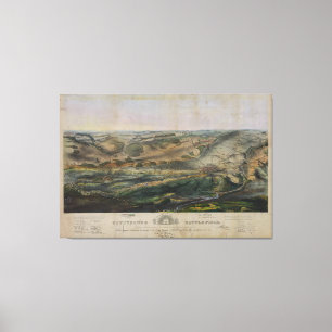 Gettysburg slagveld door John Bachelder 1863 Canvas Afdruk