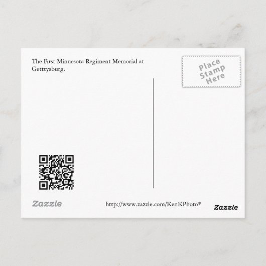 Gettysburg Statue I Briefkaart (Achterkant)