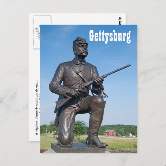 Gettysburg Statue II Briefkaart (Voorkant / Achterkant)
