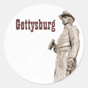 Gettysburg Statue III Sepia Schets Sticker
