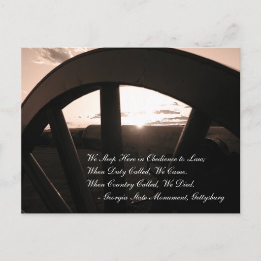 Gettysburg Sunset Briefkaart (Voorkant)