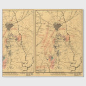 Gettysburg & Vicinity Troop Positions Juli 3 1863 Cadeaupapier (Vlak)