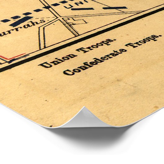 Gettysburg & Vicinity Troop Positions Juli 3 1863 Poster (Hoek)