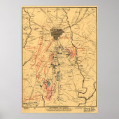 Gettysburg & Vicinity Troop Positions Juli 3 1863 Poster (Voorkant)