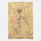 Gettysburg & Vicinity Troop Positions Juli 3 1863 Theedoek (Verticaal)