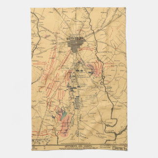 Gettysburg & Vicinity Troop Positions Juli 3 1863 Theedoek