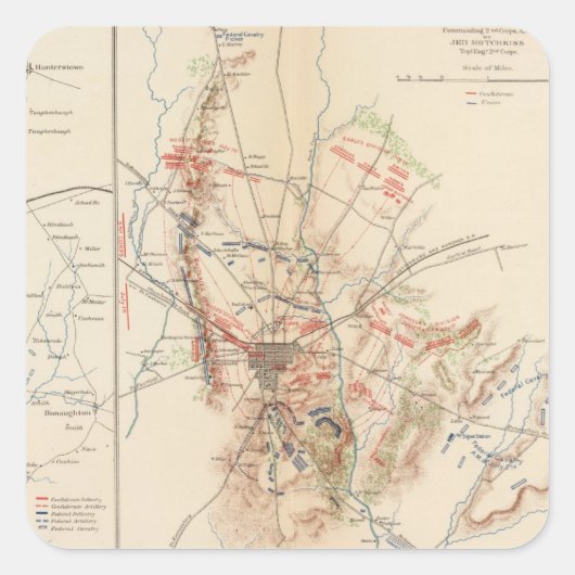 Gettysburg Vierkante Sticker (Voorkant)