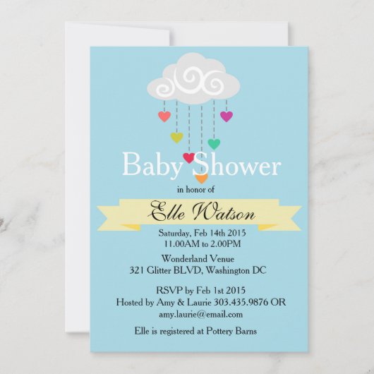 Getucht met de invitaties van Love Baby Shower Kaart (Voorkant)