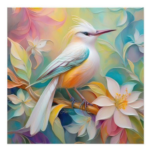 Getuft Golden Rumped Fantasy Bird Foto Afdruk (Voorkant)
