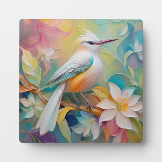 Getuft Golden Rumped Fantasy Bird Fotoplaat (Voorkant)