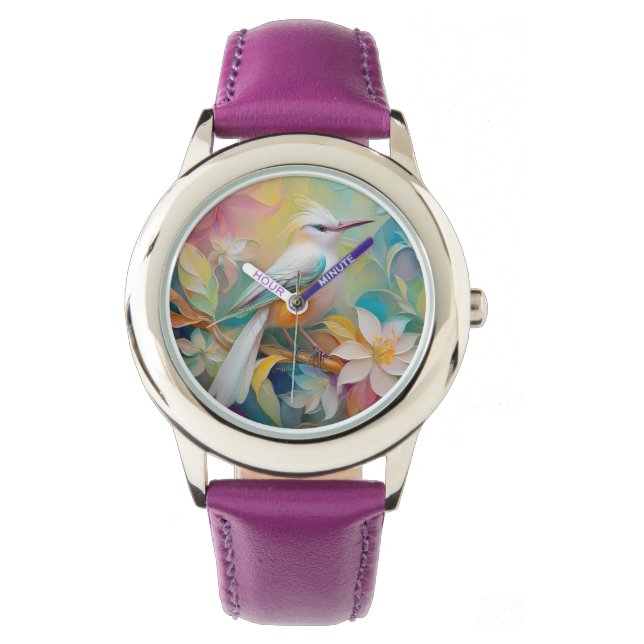 Getuft Golden Rumped Fantasy Bird Horloge (Voorkant)