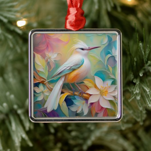 Getuft Golden Rumped Fantasy Bird Metalen Ornament (Boom)