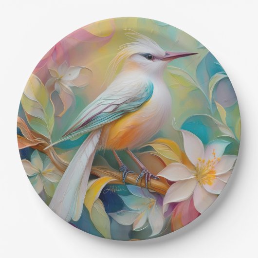 Getuft Golden Rumped Fantasy Bird Papieren Bordje (Voorkant)