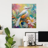 Getuft Golden Rumped Fantasy Bird Poster (Thuiskantoor)