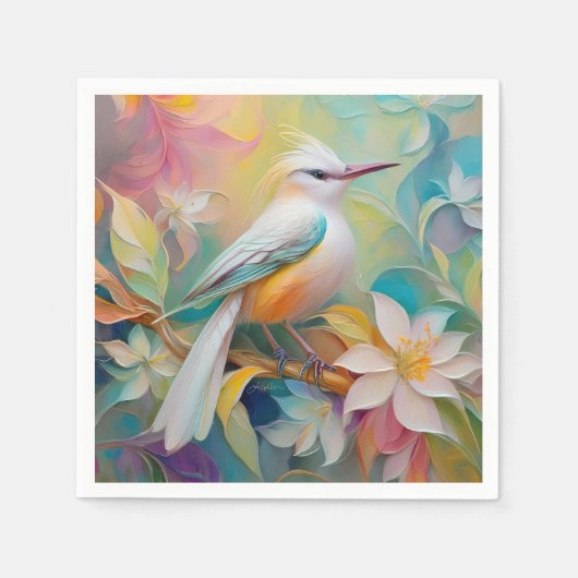 Getuft Golden Rumped Fantasy Bird Servet (Voorkant)