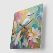 Getuft Golden Rumped Fantasy Bird Vierkante Klok (Hoek)