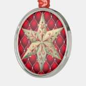 GETUFT KERSTROOD MET RODE & GROENE STER METALEN ORNAMENT (Links)