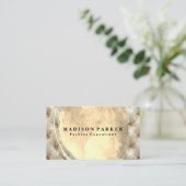 Getuft Kussen Achtergrond | Goud Geborsteld Visitekaartje (Staand voorkant)