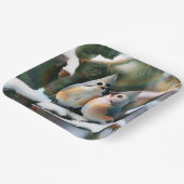 Getuft Titmouse Paar Papieren Bordje (Gebogen)