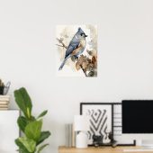 Getufte Titmouse Bird Art Print Poster (Thuiskantoor)